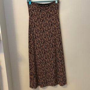 Banana Republic Strapless Maxi - Black & Brown Pattern